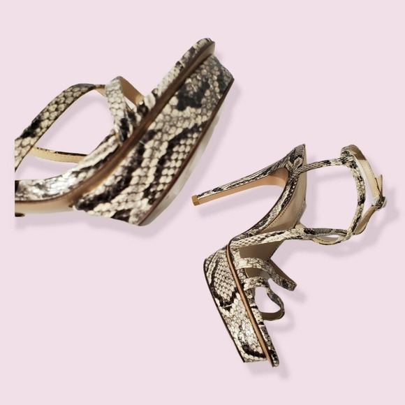 PELLE Moda Sandals Olya Sandal In Black White Snake Print Size 8 - Picture 5 of 11